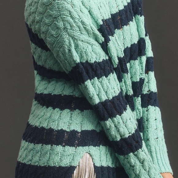 NWT Anthropologie Pilcro Longline Stitch Cable-Knit Sweater PS - Picture 4 of 5